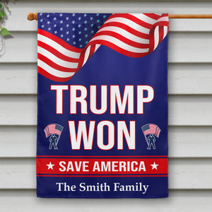 Trump Won Save America | Donald Trump Homage Flag | Donald Trump Fan Flag | House Flag, Garden Flag C942 - GOP