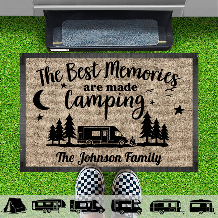The Best Memories Are Made Camping Personalized Custom Camping Doormat C694
