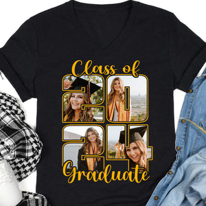 Class of 2024 Graduate - Live Preview Custom Graduation Tee - Personalized Photo Graduation Shirt C884