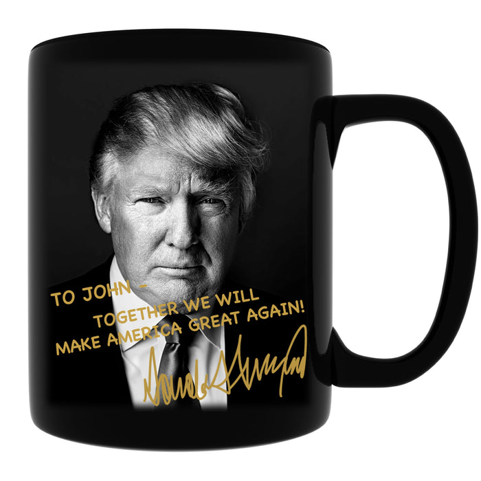 President Donald Trump Autographed Mug | Donald Trump Homage Mug | Donald Trump Fan Black Mug C922 - GOP