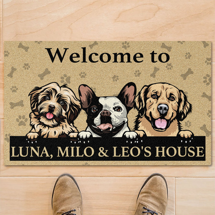 Welcome To Pet House Personalized Custom Photo Dog Cat Doormat C702