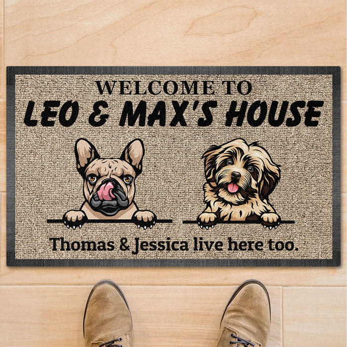 Welcome To Pet House Personalized Custom Photo Dog Cat Doormat C693