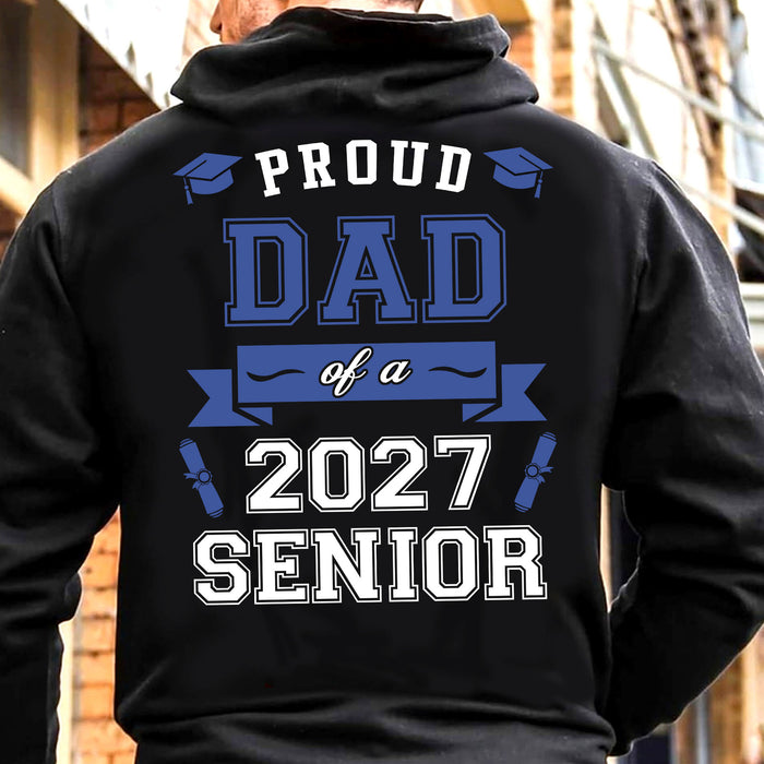 Proud Dad Senior 2024 - Senior Mom 2024 - Personalized Custom Backside Graduation Shirt C615