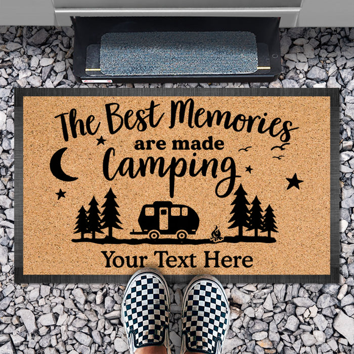 The Best Memories Are Made Camping Personalized Custom Camping Doormat C694