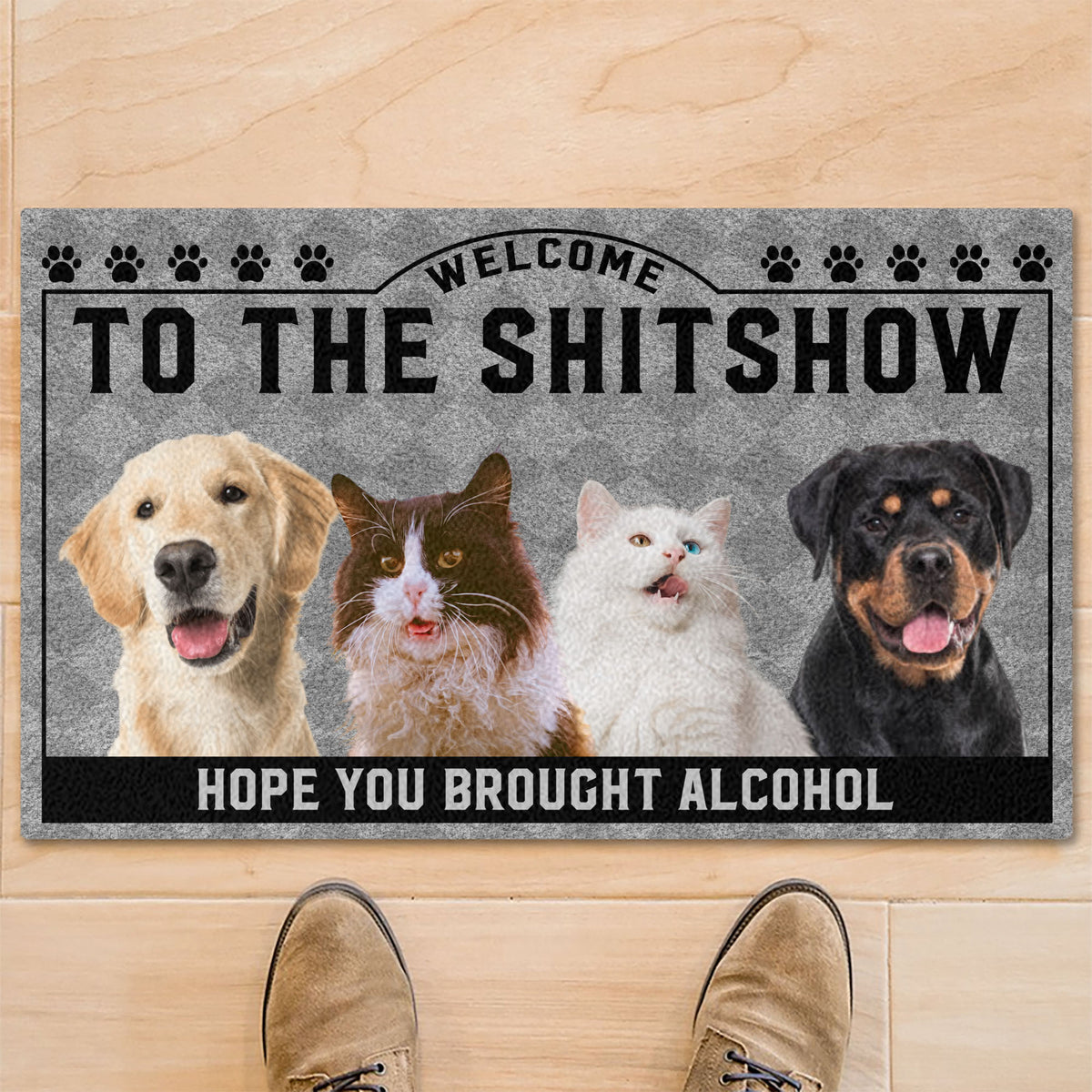 Welcome To The Dog Show Personalized Custom Photo Dog Cat Doormat C743