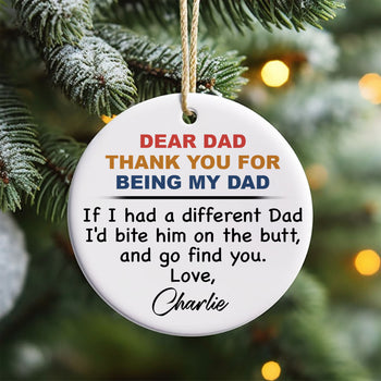 Thank for being my dad Dog Cat Christmas Ornament C805