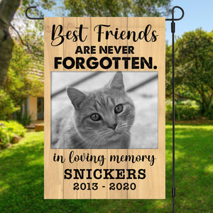 Best Friends Are Never Forgotten Personalized Custom Photo Dog Cat Memorial Garden Flag C751