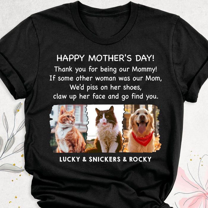 Thank You Being Daddy Mommy Personalized Custom Photo Dog Cat Shirt