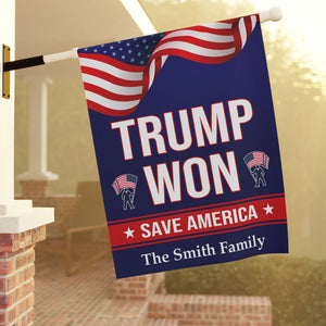 Trump Won Save America | Donald Trump Homage Flag | Donald Trump Fan Flag | House Flag, Garden Flag C942 - GOP