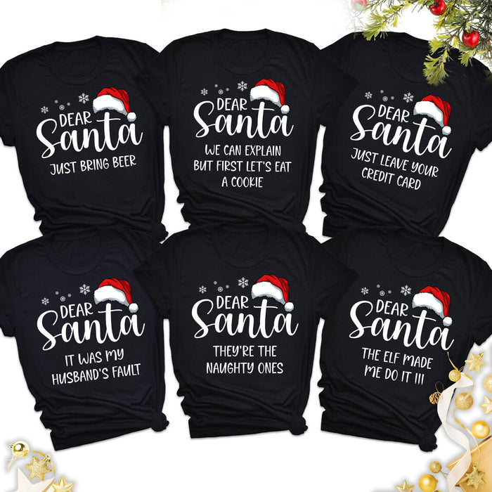 Dear Santa Funny Shirt, Funny Christmas Family Matching Shirt, Personalized Custom Family Sweatshirt C841