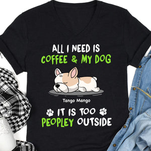 All I Need Is Coffee And My Dogs, Live Preview Personalized Custom Photo Dog Shirt C814