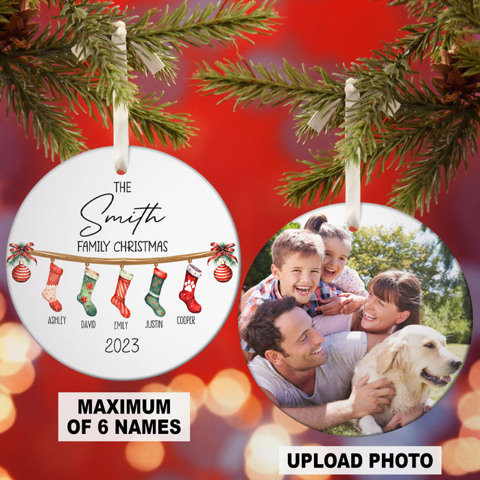 Personalized Family Christmas Hanging Stockings Ornament Custom Photo C804
