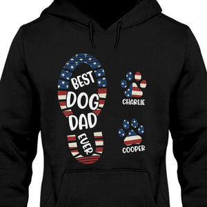 Best Dog Dad Ever Paw Print Personalized Custom Dog Dad Shirt C746