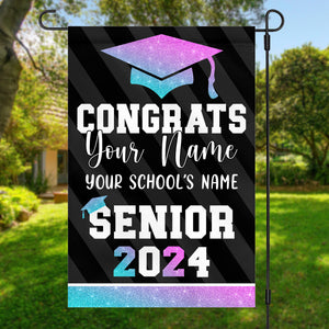 Personalized Congrats Graduation Senior Custom Garden Flag C710