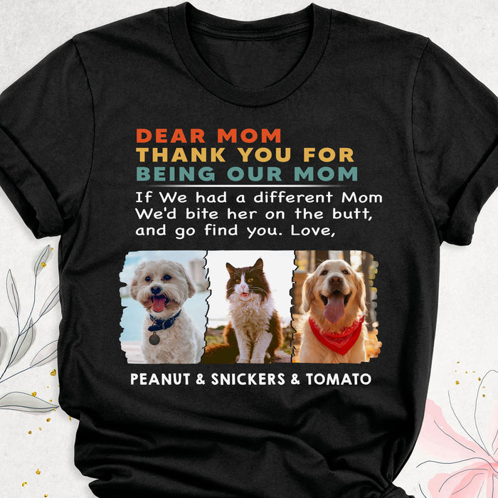 Personalized Custom Photo Dog Cat Dark Shirt Gift For Dad Mom C670V2