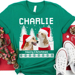 Custom Dog Christmas Winter Sweatshirt, Personalized Custom Photo Dog Cat Sweatshirt C774