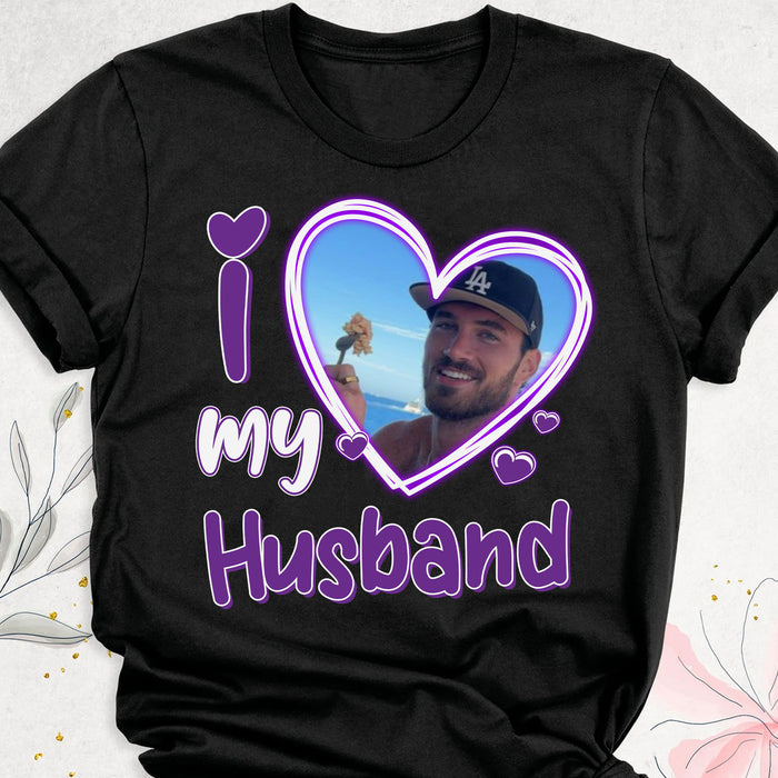 I Love My Girlfriend Boyfriend - Personalized Custom Photo Couple Shirt - Gift For Couple, Husband Wife, Anniversary, Engagement, Wedding, Valentines Day C877