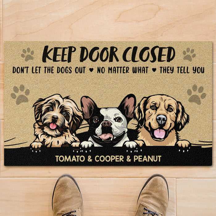 Don't Let The Dogs Out Personalized Custom Photo Dog Cat Doormat C701