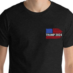 Trump 2024 American Flag Vintage Shirt | Donald Trump Homage Shirt | Donald Trump Fan Tees | Personalized Custom Trump Front & Back Shirt C984 - GOP