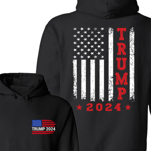 Trump 2024 American Flag Vintage Shirt | Donald Trump Homage Shirt | Donald Trump Fan Tees | Personalized Custom Trump Front & Back Shirt C984 - GOP