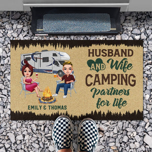 Camping Partners For Life Personalized Custom Camping Couple Doormat C750