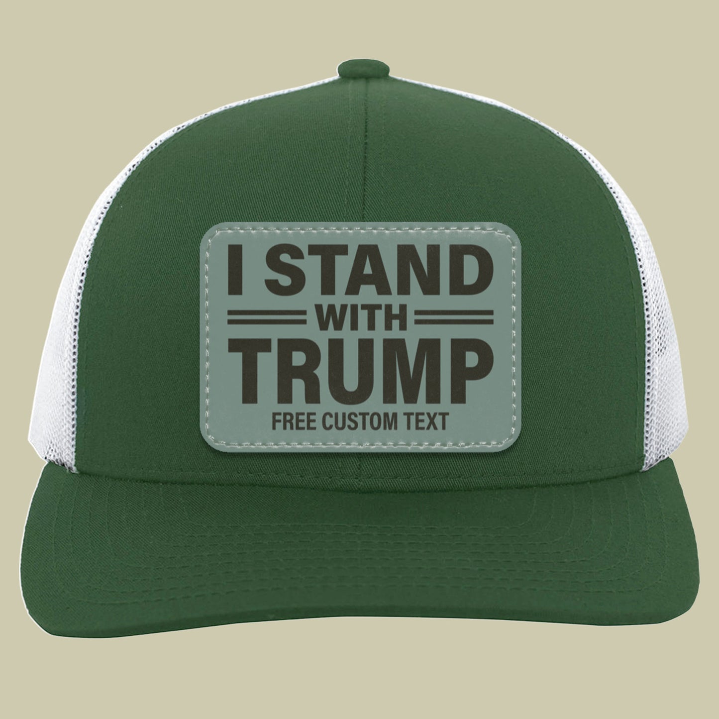 I Stand With Trump 2024 | Donald Trump Homage Hat | Donald Trump Fan Rectangle Leather Patch Hat C994 - GOP