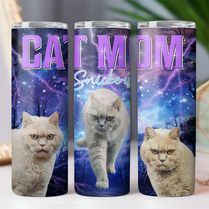 Custom Your Pets Skinny Tumbler - Retro Vintage Pet Portrait Skinny Tumbler - Personalized with Your Own Dog or Cat Photo C937