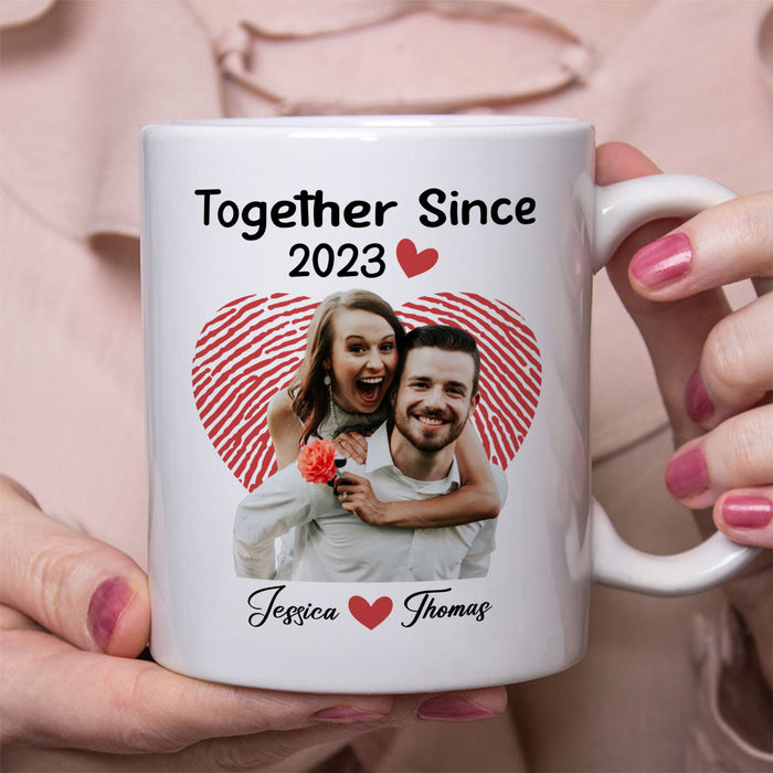 Together Since - Personalized Custom Photo Couple Mug - Gift For Couple, Husband Wife, Anniversary, Engagement, Wedding, Valentines Day C872