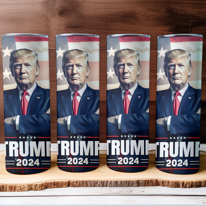 TRUMP 2024 | Donald Trump Homage | Donald Trump Fan Skinny Tumbler C926 - GOP
