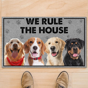 We Rule The House Personalized Custom Photo Dog Cat Doormat C753