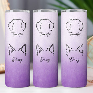 Custom Dog Ear Skinny Tumbler With Name - Personalized Dog Mom Dog Dad Skinny Tumbler C932