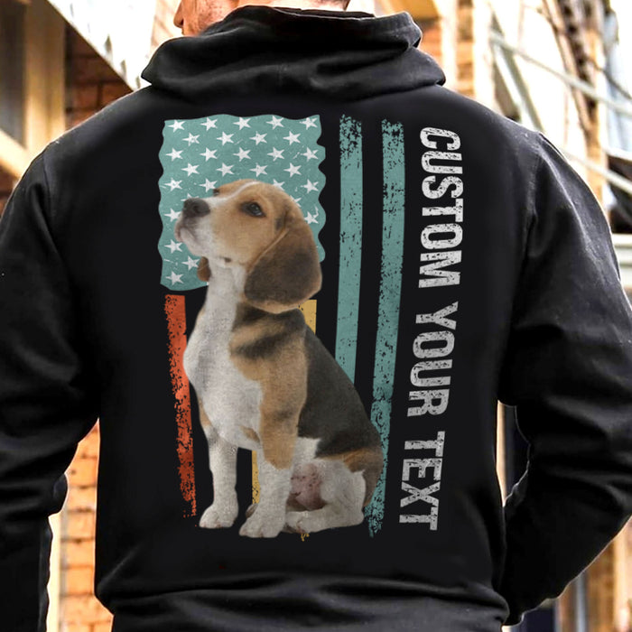 Live Preview Custom Your Pets American Flag, Personalized Custom Photo Dog Cat Backside Shirt C818