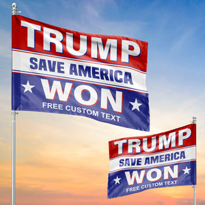 Trump Won Save America | Donald Trump Homage Flag | Donald Trump Fan House Flag C950 - GOP