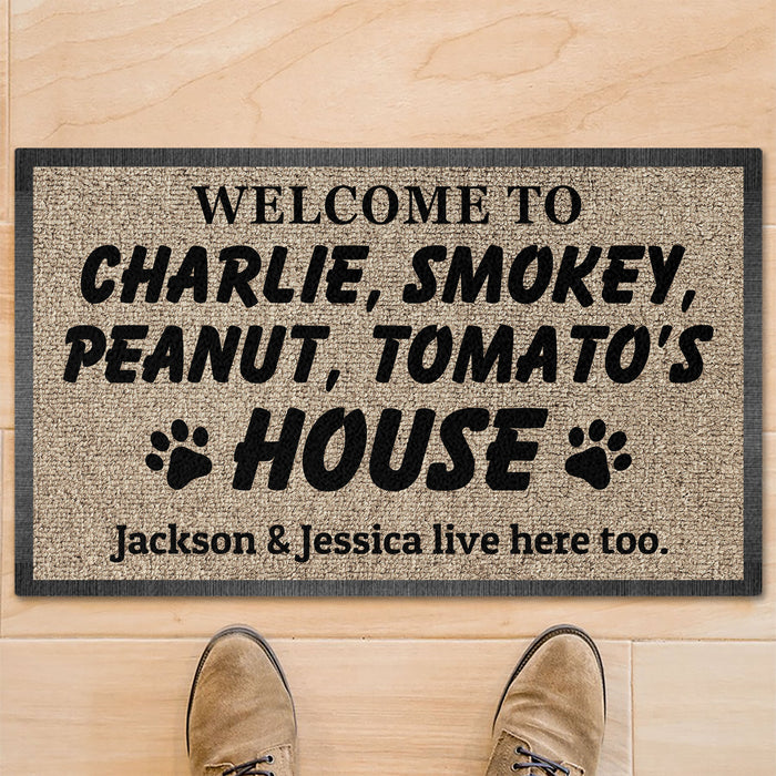 Welcome To Pet House Personalized Custom Dog Cat Doormat C672