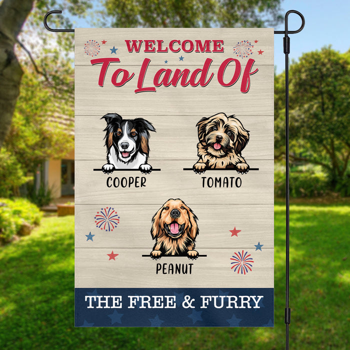 The Free And The Furry 4th Of July Personalized Custom Photo Dog Cat Garden Flag C734
