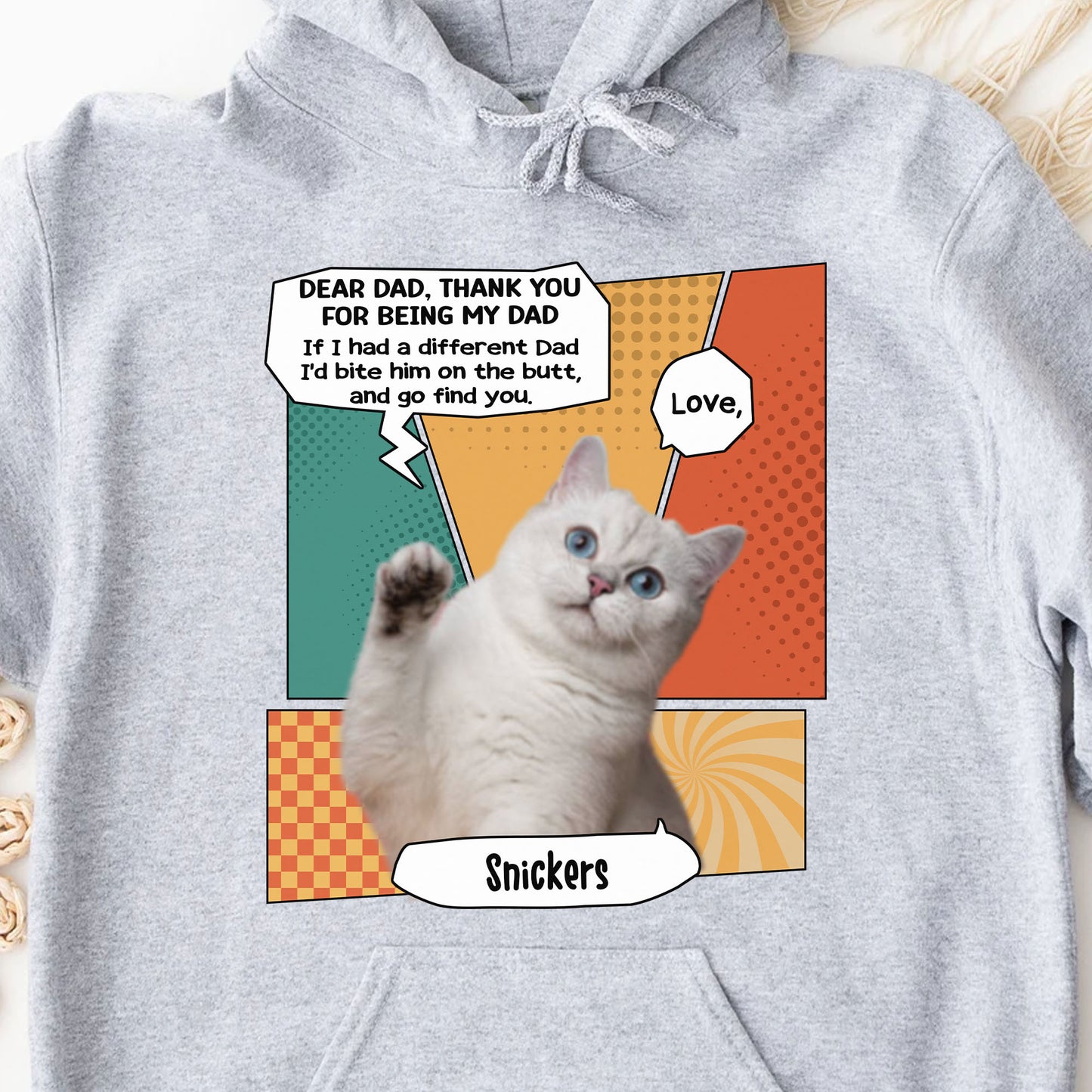 Bite The Butt Personalized Custom Photo Dog Cat Bright Shirt Gift For Dad Mom C763