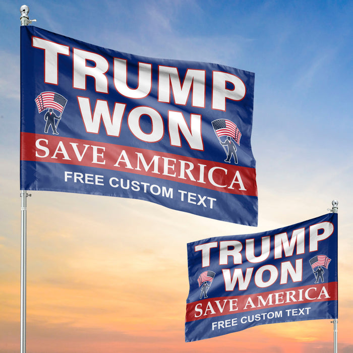 Trump Won Save America | Donald Trump Homage Flag | Donald Trump Fan House Flag C970 - GOP