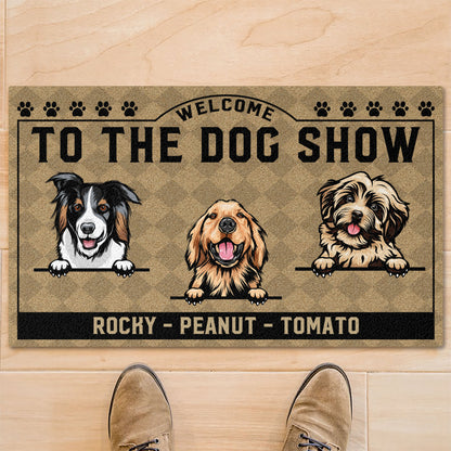 Welcome To The Dog Show Personalized Custom Photo Dog Cat Doormat C743
