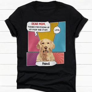 Thanks For Picking Up My Poop And Stuff Personalized Custom Photo Dog Cat Dark Shirt Gift For Dad Mom C771