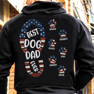 Best Dog Dad Ever Paw Print Personalized Custom Dog Dad Backside Shirt C746