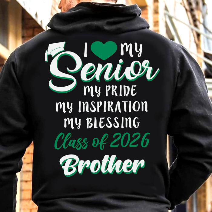 I Love My Senior - Family Senior 2024 - Personalized Custom Graduation 2024 Backside Shirt C635