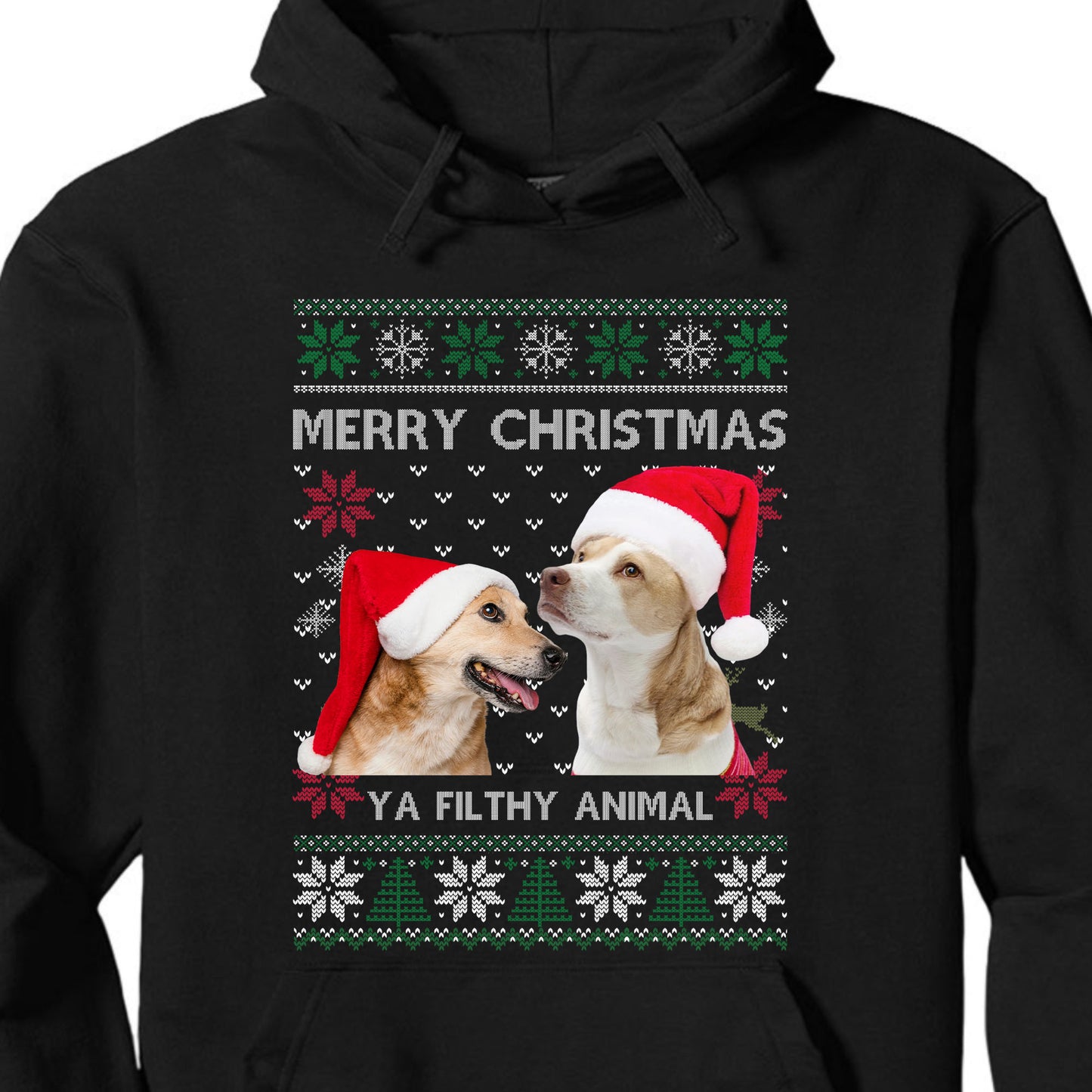 Custom Ugly Christmas Ya Filthy Animal Dog Sweatshirt, Dog Lover Sweater Christmas C779