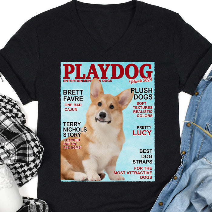 Custom Your Dog Tee, Magazine Dog Covers Shirt, Personalized Dog Photo Shirt C799
