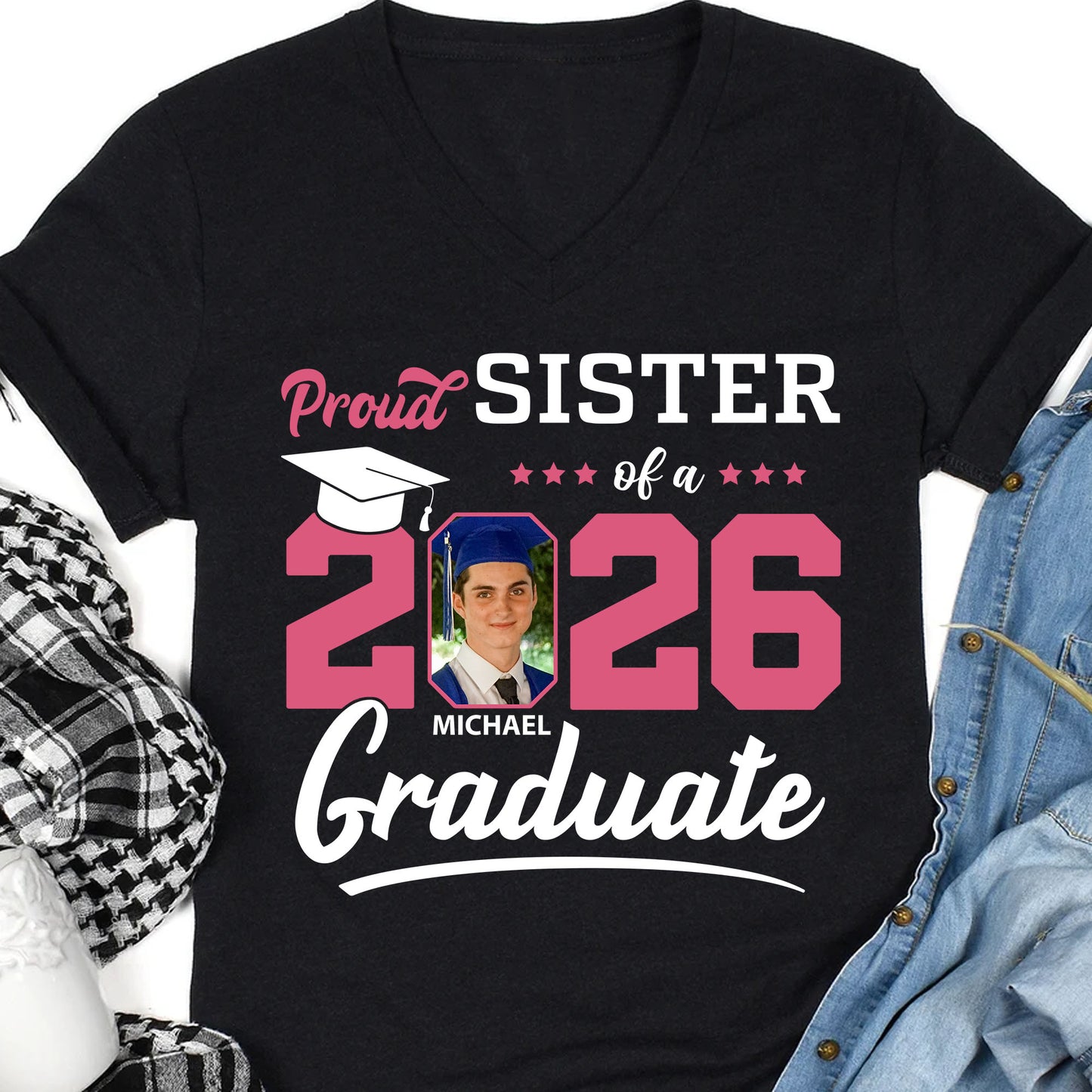 Personalized Proud Family Graduation 2025 Upload Photo Shirt C534