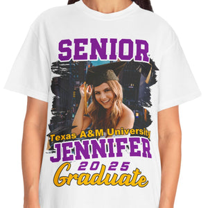 Live Preview Custom Graduation Tee - Graduation gift 2024, Senior 2024, Class of 2024 - Personalized Photo Graduation Shirt C886