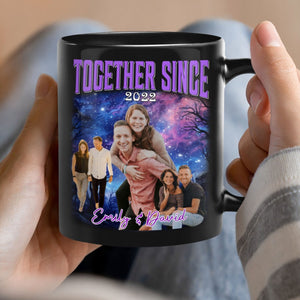 Together Since - Personalized Custom Photo Couple Black Mug - Gift For Couple, Husband Wife, Anniversary, Engagement, Wedding, Valentines Day C878