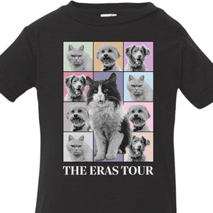 Custom Photo Eras Tour Tee, Personalized with Your Own Dog or Cat Photo Portrait Kid Size Shirt C792