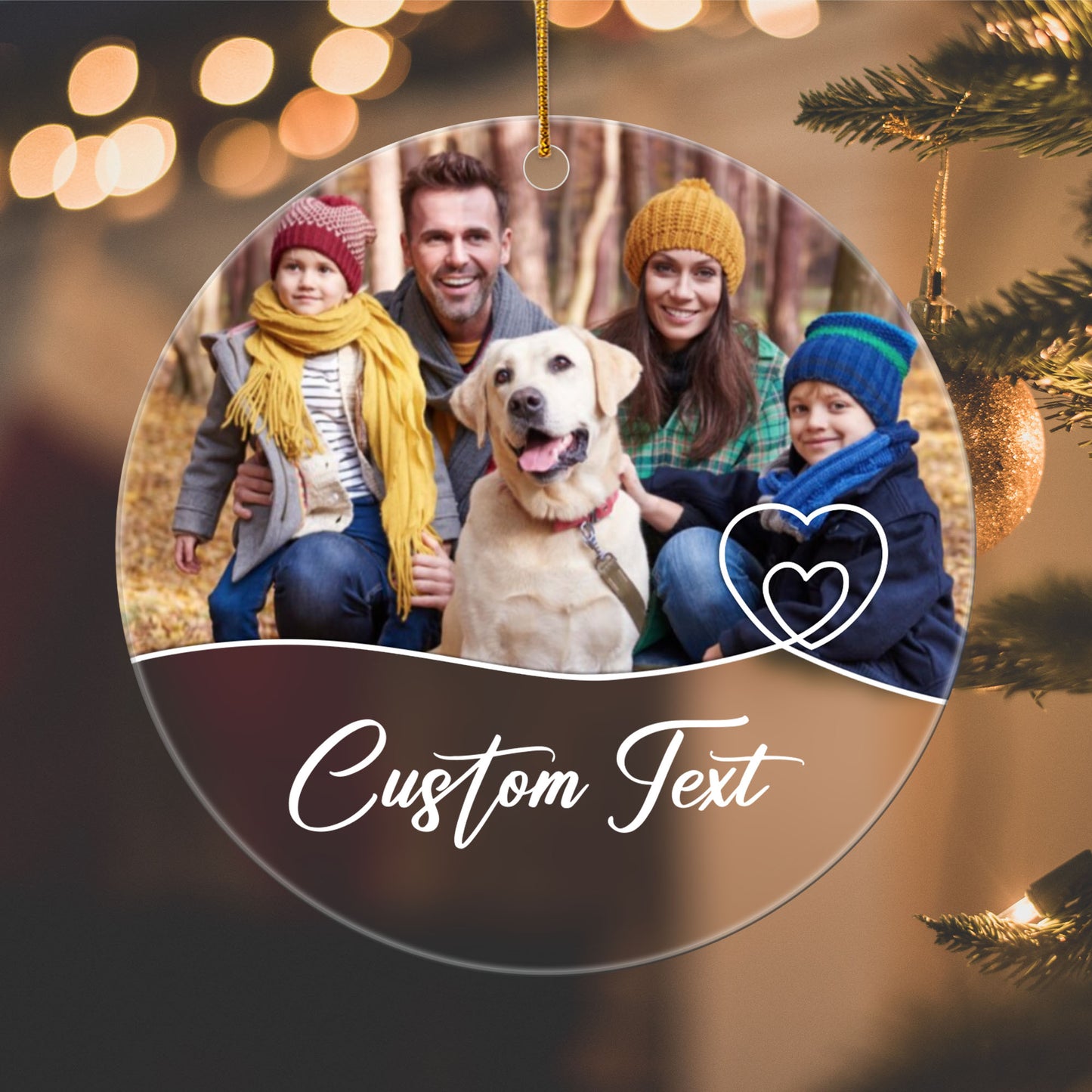 Live Preview Pet or Human Picture Ornament, Memorial Ornament, Engaged Ornament, Personalized Transparent Acrylic Ornament C829