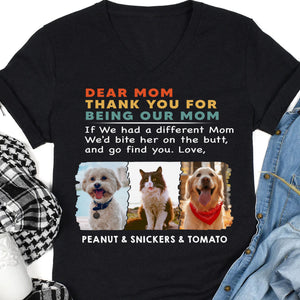 Personalized Custom Photo Dog Cat Dark Shirt Gift For Dad Mom C670V2