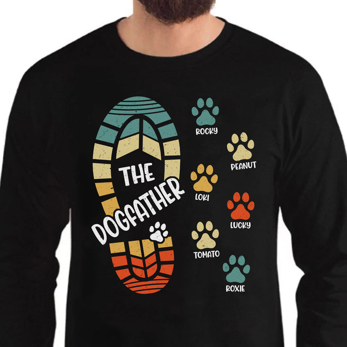 The Dogfather Paw Print Personalized Custom Dog Dad Shirt C749